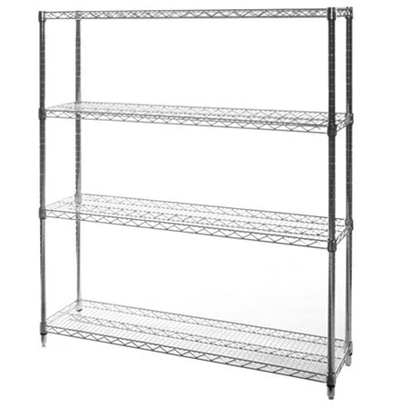 Sophisticated 12 quot d x 54 quot w Chrome Wire Shelving w 4 Shelves Efficient