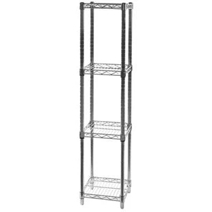 Superior 12 quot d x 12 quot w Chrome Wire Shelving w 4 Shelves Effective