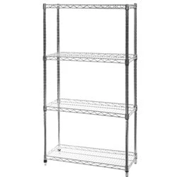Effective 14 quot d x 36 quot w Chrome Wire Shelving w 4 Shelves Exceptional