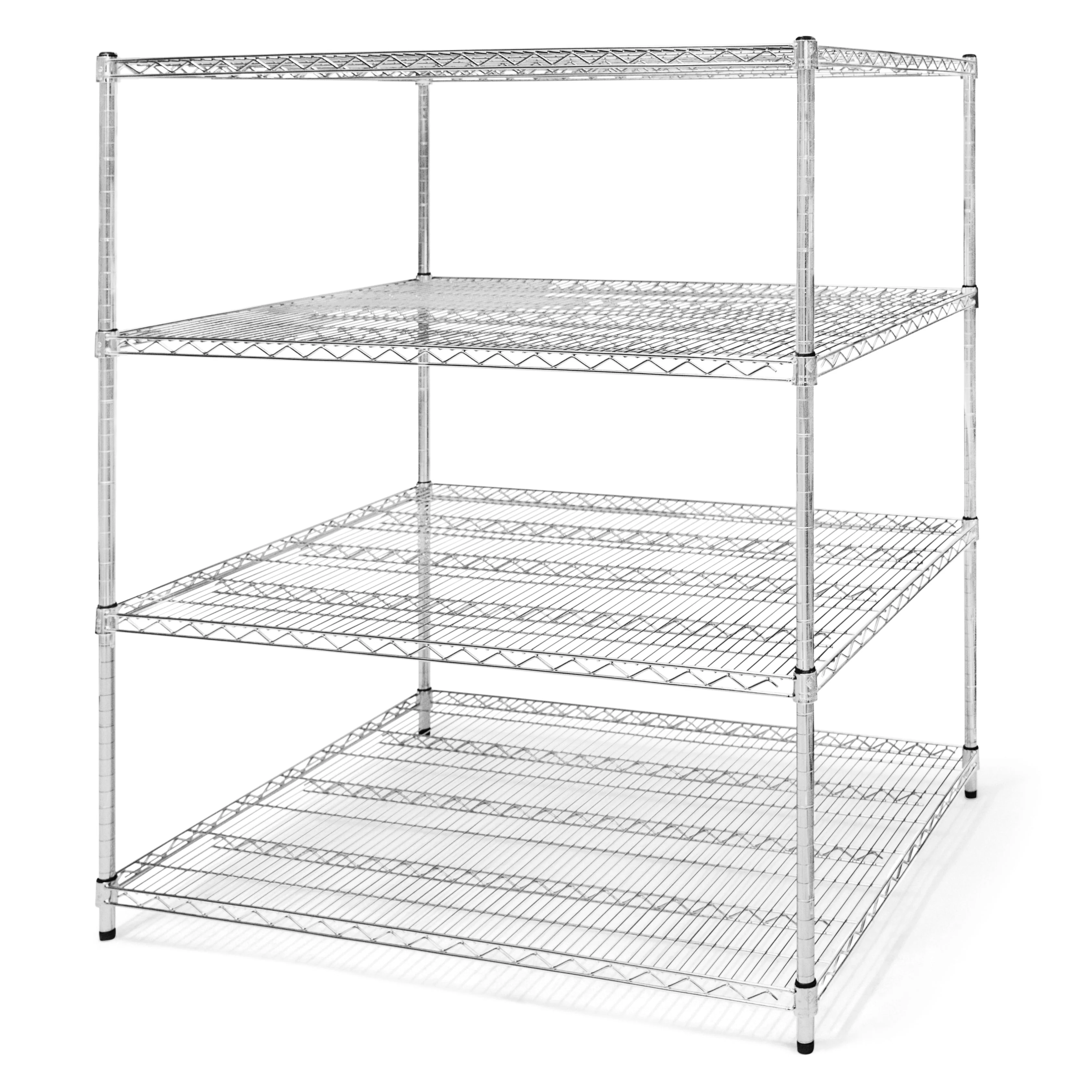 Classic 36 quot d x 48 quot w Chrome Wire Shelving w 4 Shelves Breathable
