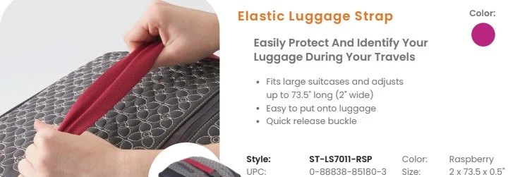 Enhanced ELASTIC LUGGAGE STRAP RASPBERRY Classic