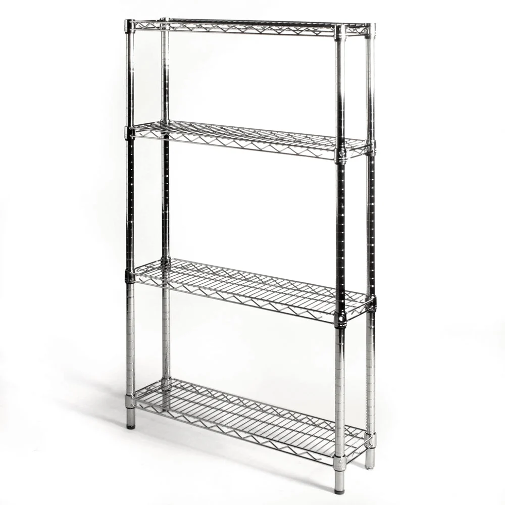 Sustainable 10 quot d x 30 quot w Chrome Wire Shelving w 4 Shelves Consistent