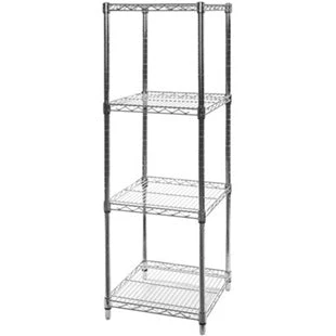 Exceptional 18 quot d x 18 quot w Chrome Wire Shelving w 4 Shelves Official
