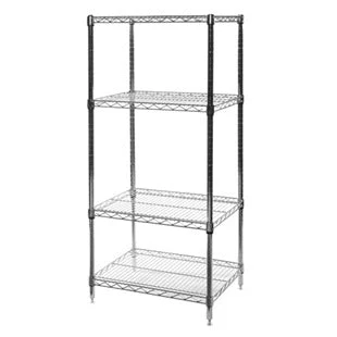 Excellent 18 quot d x 24 quot w Chrome Wire Shelving w 4 Shelves Reliable