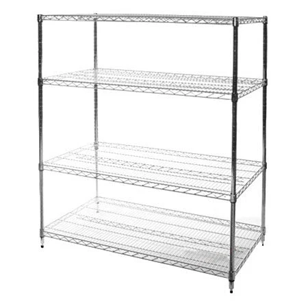Functional 24 quot d x 48 quot w Chrome Wire Shelving w 4 Shelves Modern