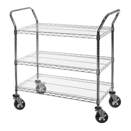 Advanced 24 quot d 3-Shelf Chrome Wire Utility Carts Carefully Designed