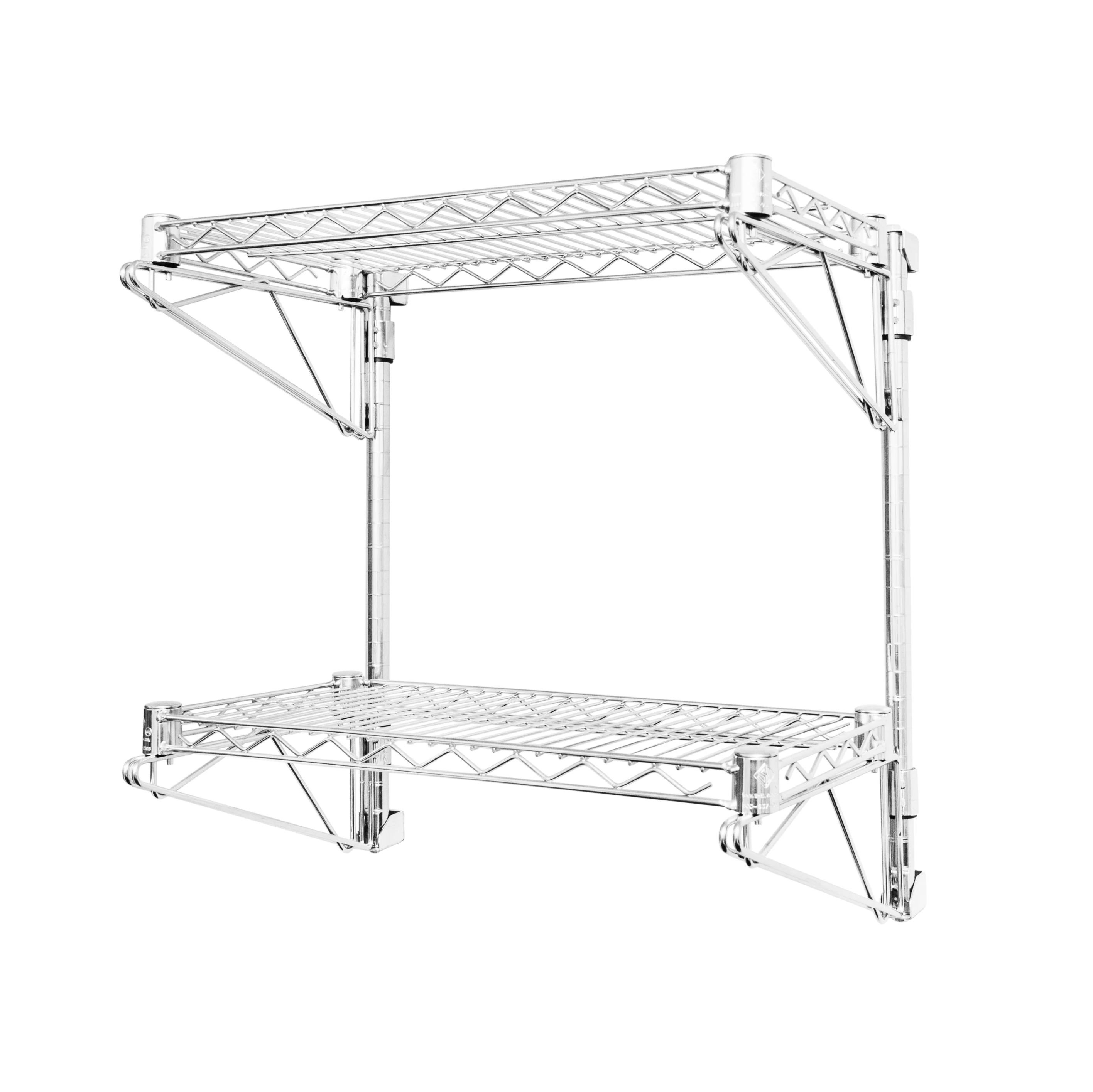 Specialty 8 quot d Wall-Mounted Wire Shelving w 2 Shelves Unique