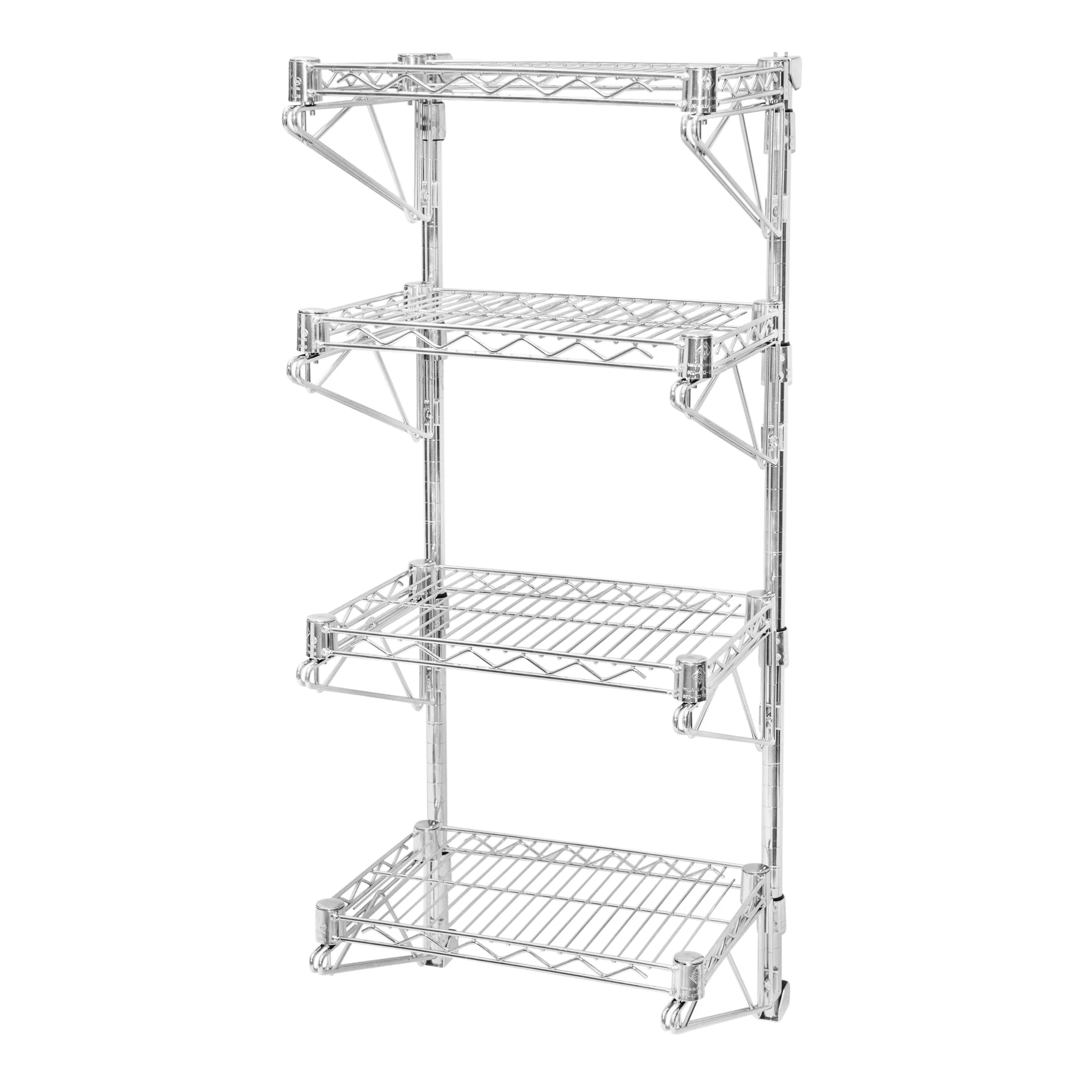Easy-to-Use 14 quot d Wall-Mounted Wire Shelving w 4 Shelves Outstanding