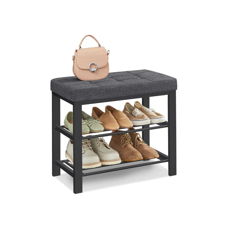Environmentally Friendly SONGMICS 3-Tier Shoe Rack with Cushion Modern Style Exceptional