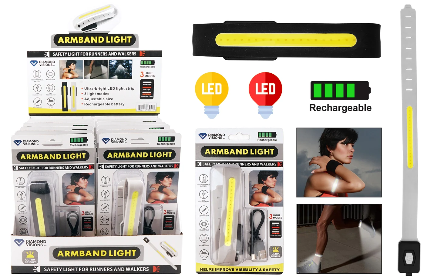 Effective RECHARGEABLE ARMBAND LIGHT Innovative