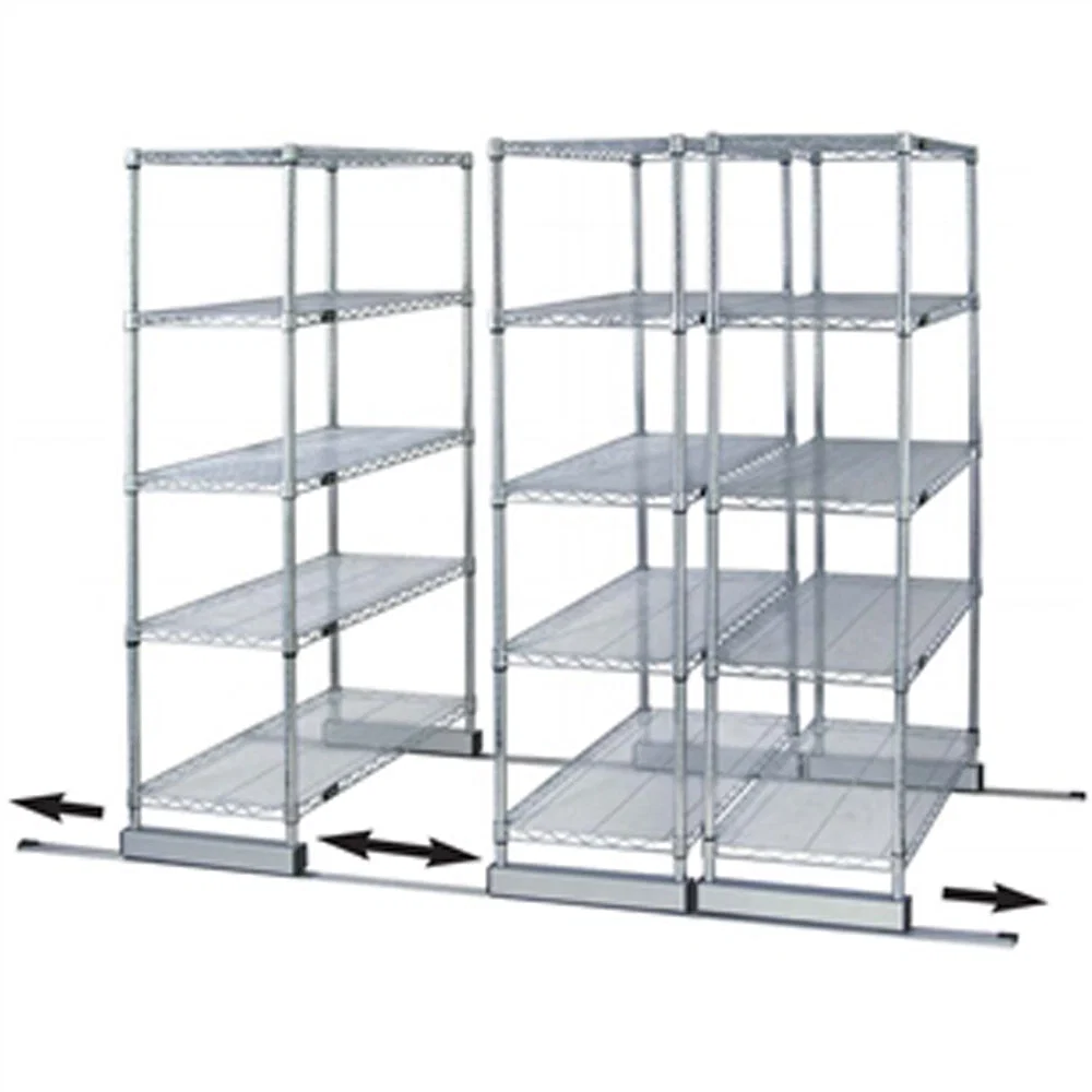 Casual 18 quot d x 60 quot w High-Density Mobile Wire Shelving – Single Wide Next-Generation