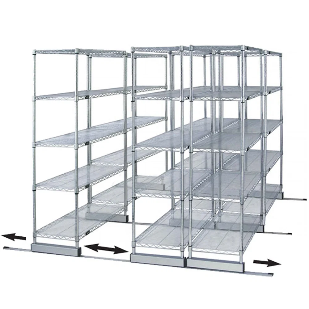 Classic 36 quot d x 60 quot w High-Density Mobile Wire Shelving – Double Wide Environmentally Friendly