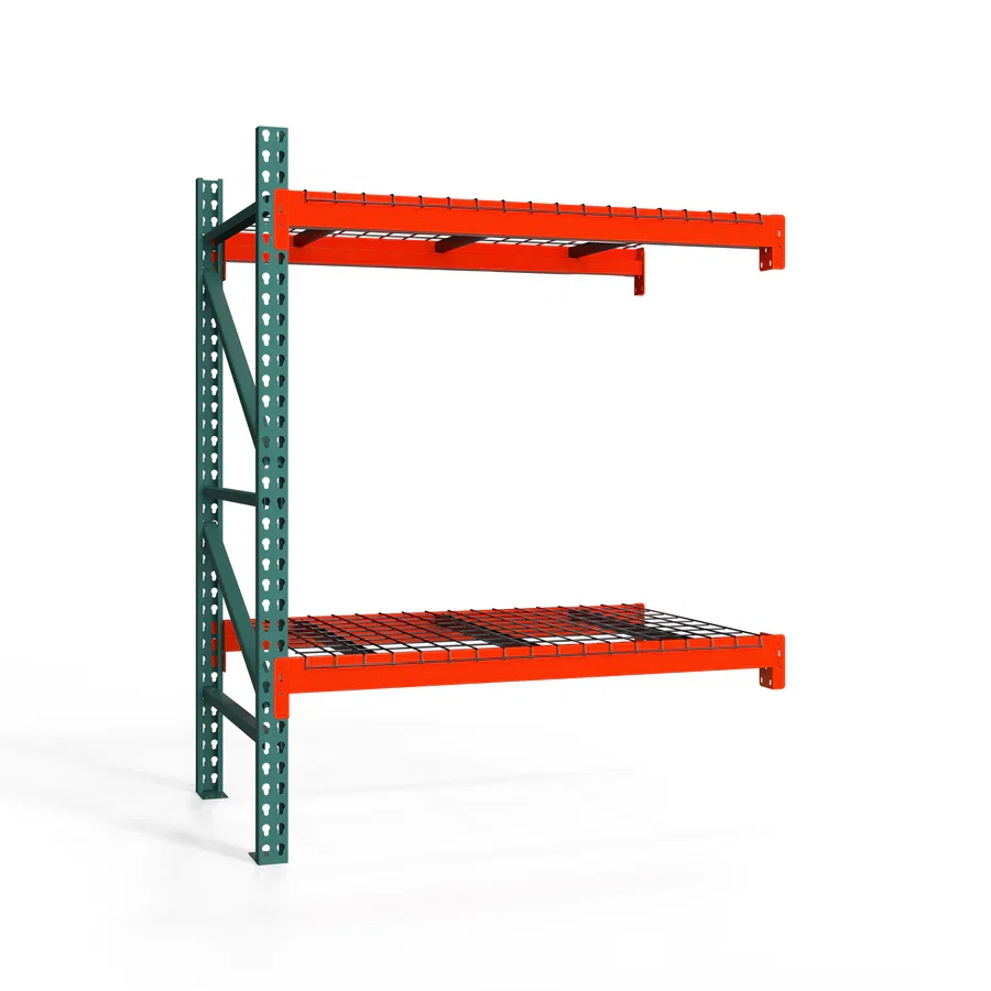 Trusted 2-Tier Teardrop Pallet Rack Add-On Units w Wire Decking – 24 quot d x 72 quot h Smooth