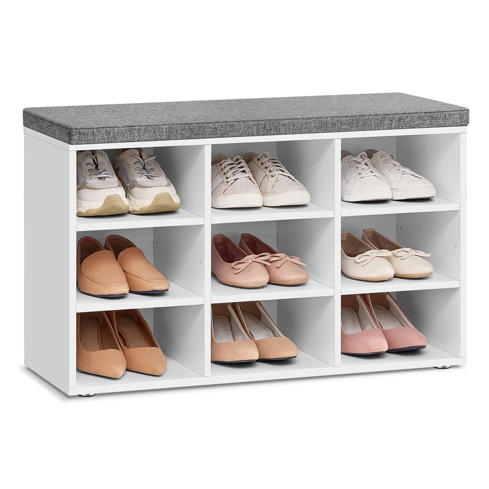 Minimalist VASAGLE Storage Bench with Padded Seat Eco-Friendly