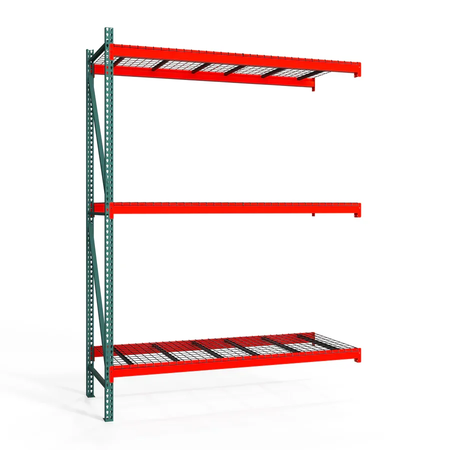 Practical 3-Tier Teardrop Pallet Rack Add-On Units w Wire Decking – Standard Duty – 36 quot d x 144 quot h Original Design