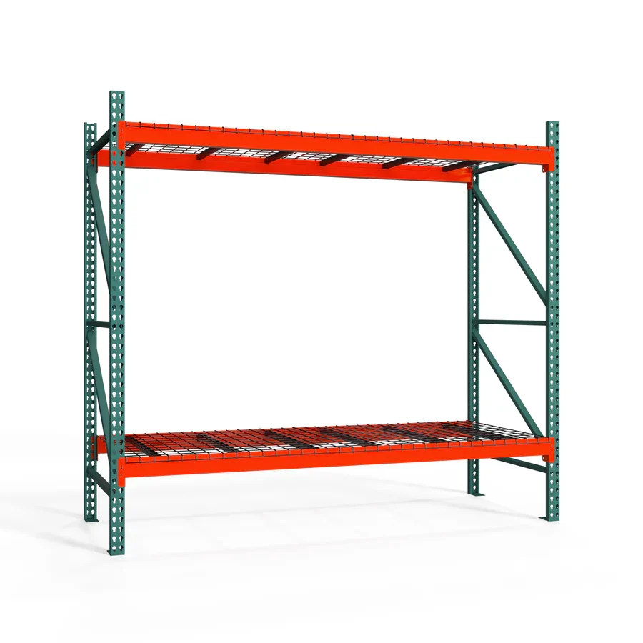 Fine Crafted 2-Tier Teardrop Pallet Rack Starter Units w Wire Decking – 48 quot d x 96 quot h Reliable