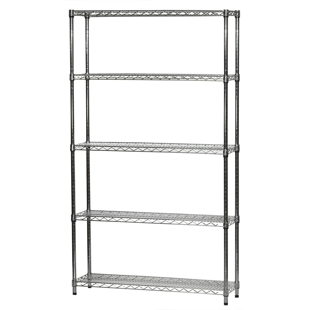 Optimized 12 quot d x 42 quot w Chrome Wire Shelving w 5 Shelves Fine
