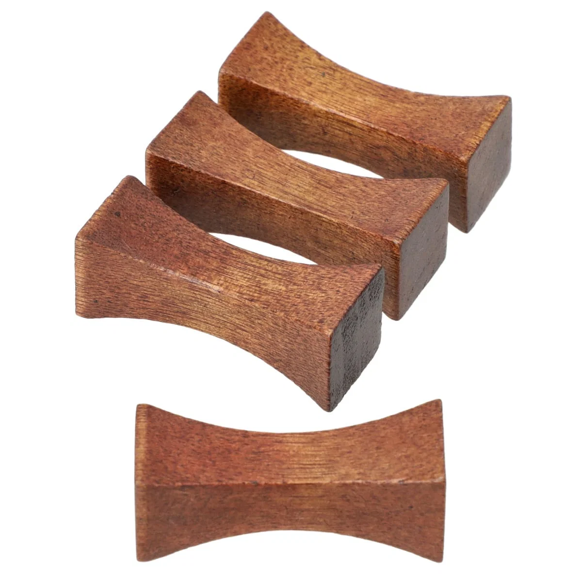 Practical Wooden Chopstick Rest 4-Piece Set FT25 Middle Brown Comfortable