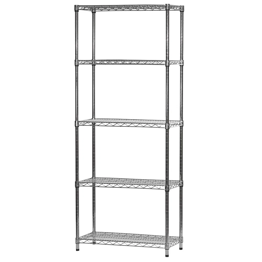 Detailed 14 quot d x 30 quot w Chrome Wire Shelving w 5 Shelves Practical