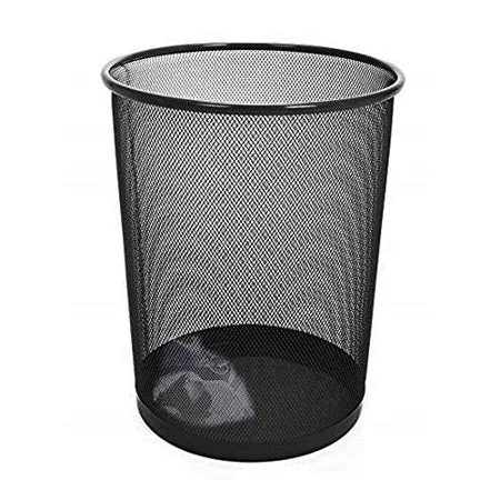 Casual WASTE BASKET BLACK STEEL MESH Traditional