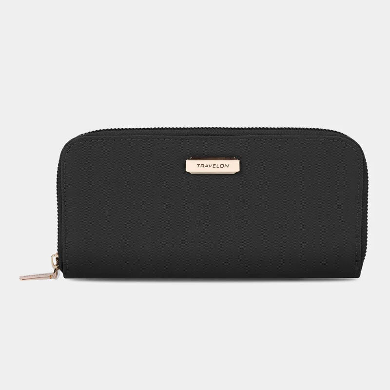 Eco-Friendly RFID SINGLE ZIP WALLET BLACK High-End