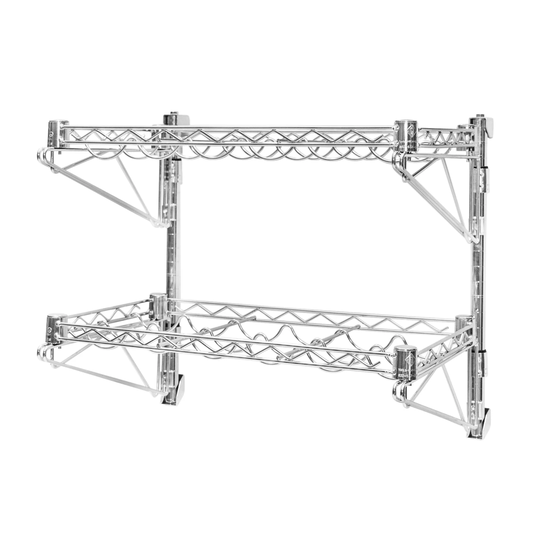 Easy-to-Use Wall Mounted Wine Racks w 2 Shelves First-Class
