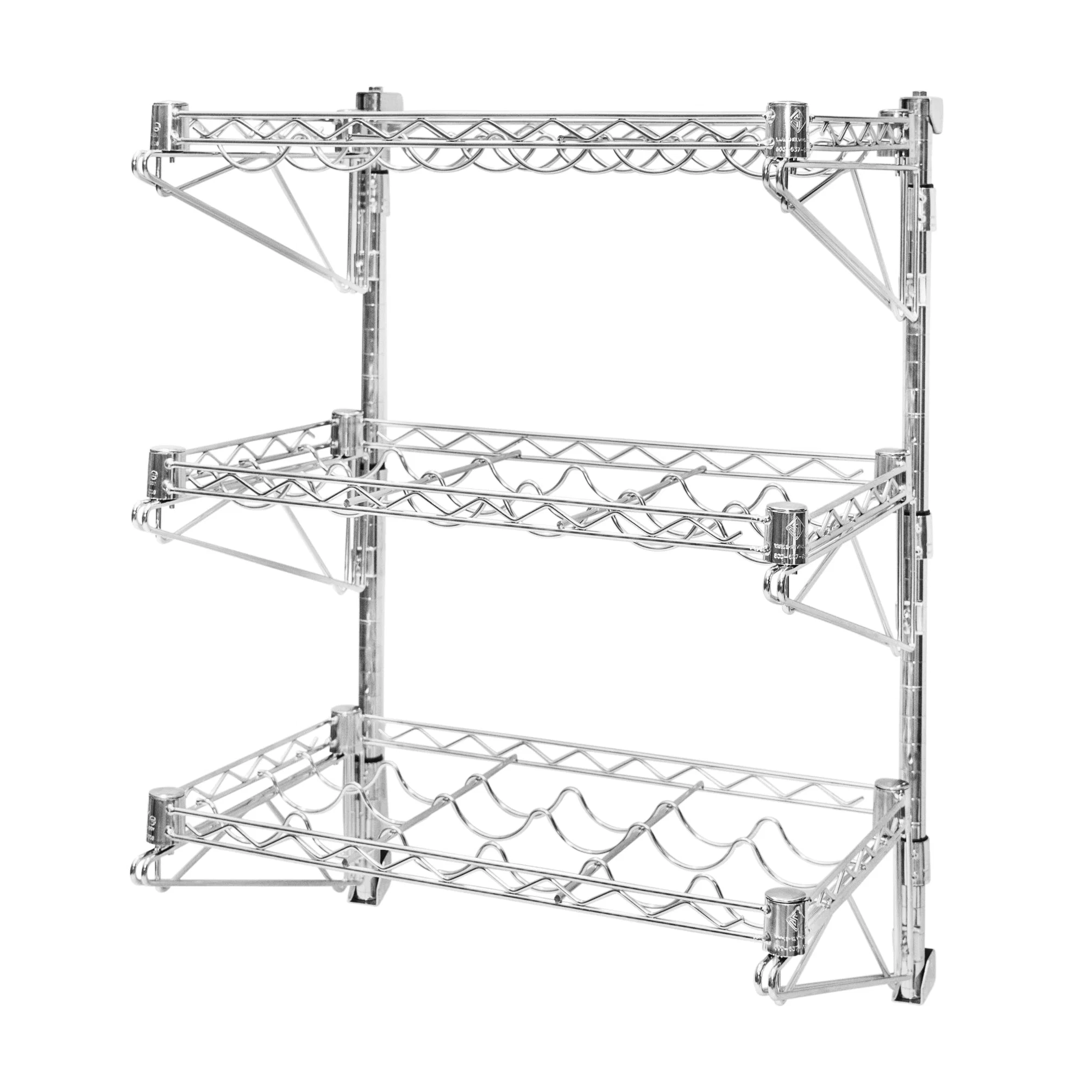 Trendy Wall Mounted Wine Racks w 3 Shelves Exclusive