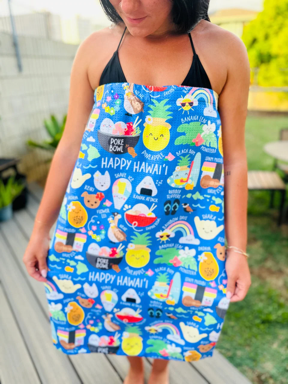 Stylish EDEN WAFFLE WRAP HAPPY HAWAII BLUE Artisan