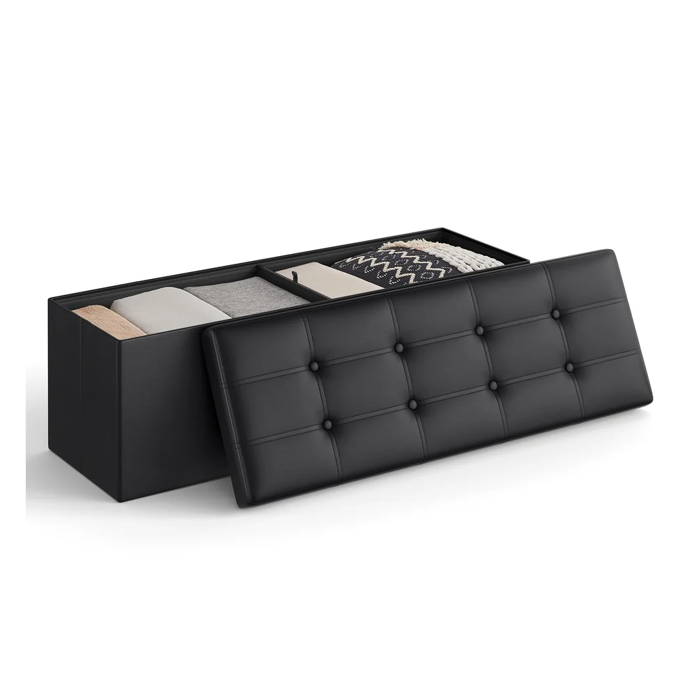 First-Class SONGMICS MAZIE Collection – Folding Storage Ottoman Bench with Lid Consistent