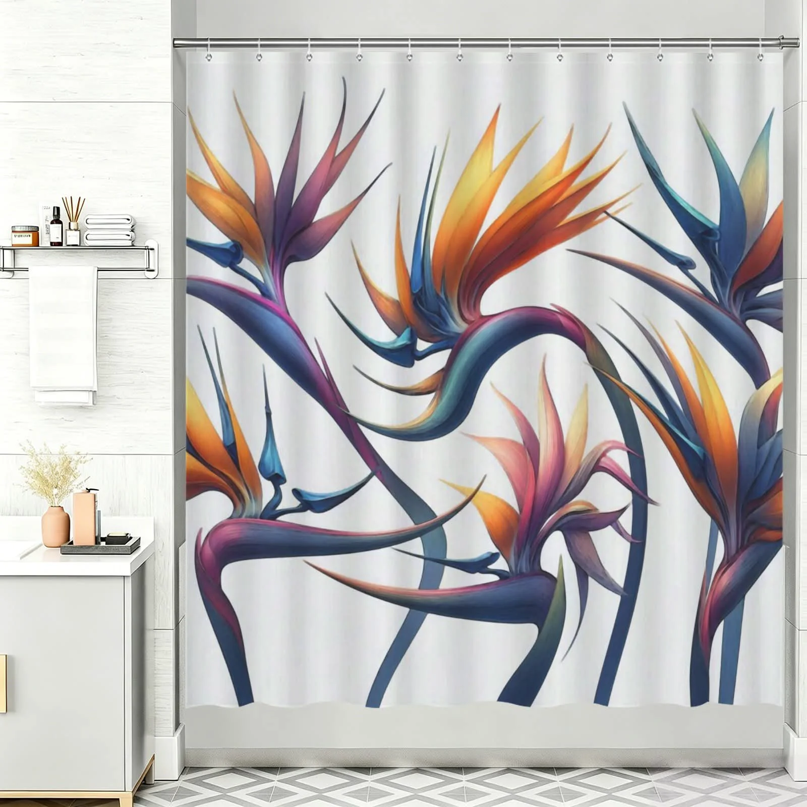 Quality ROBERT JAMES SHOWER CURTAIN DANCING BIRDS World-Class