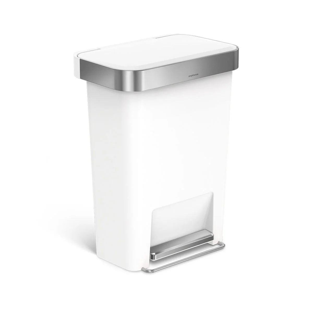 Durable RECTANGULAR STEP CAN 45L WHITE Secure