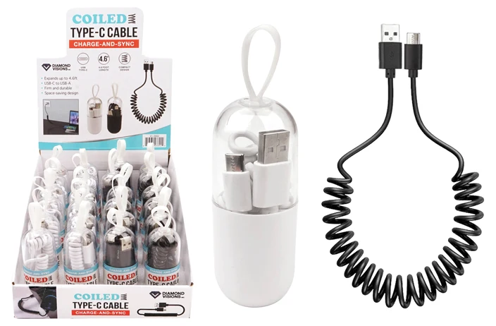 Excellent COILED USB-C CABLE 4.6 39 Refined
