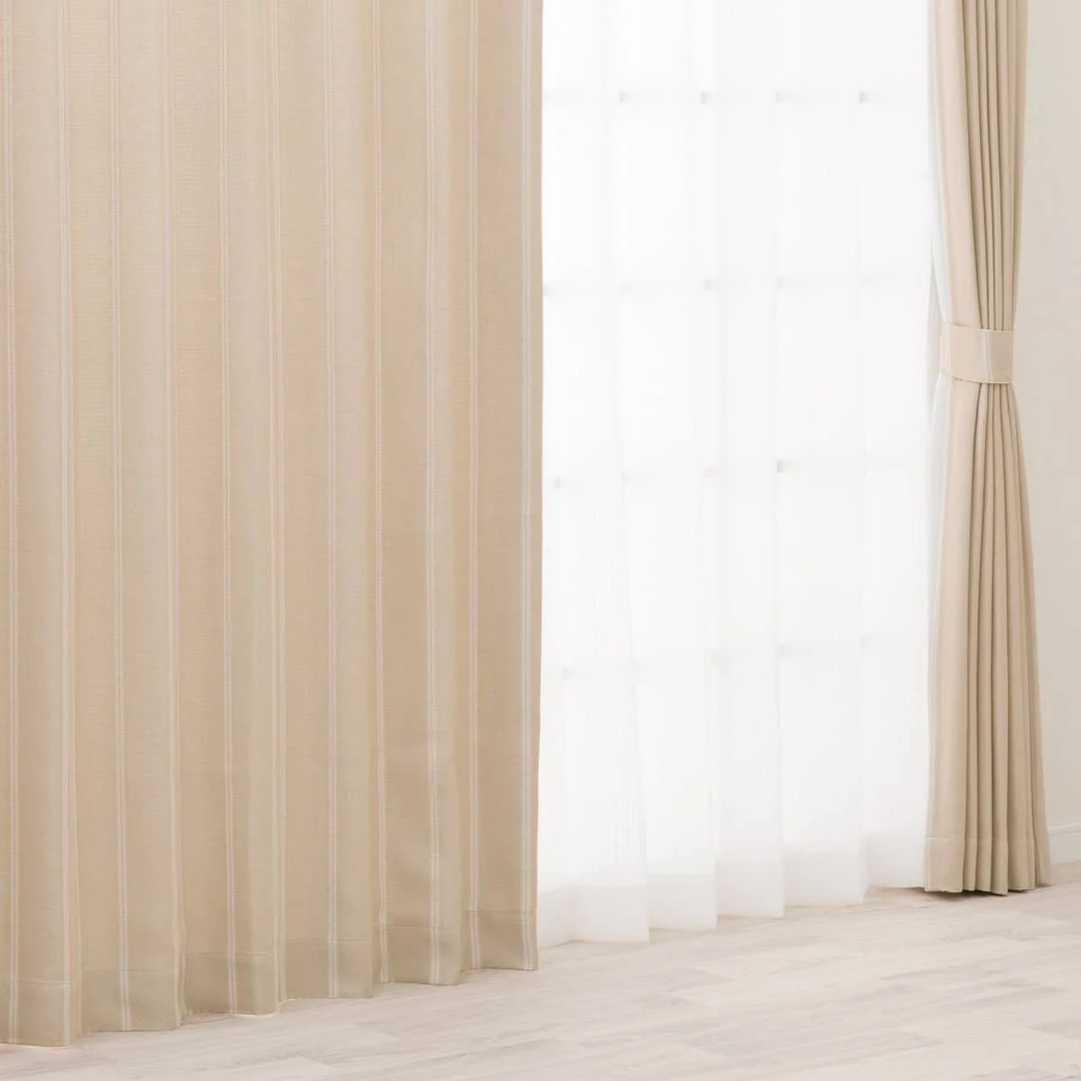 Trendy RD115 Curtains 100 x 178 cm Light Brown 2 Panels Lightweight