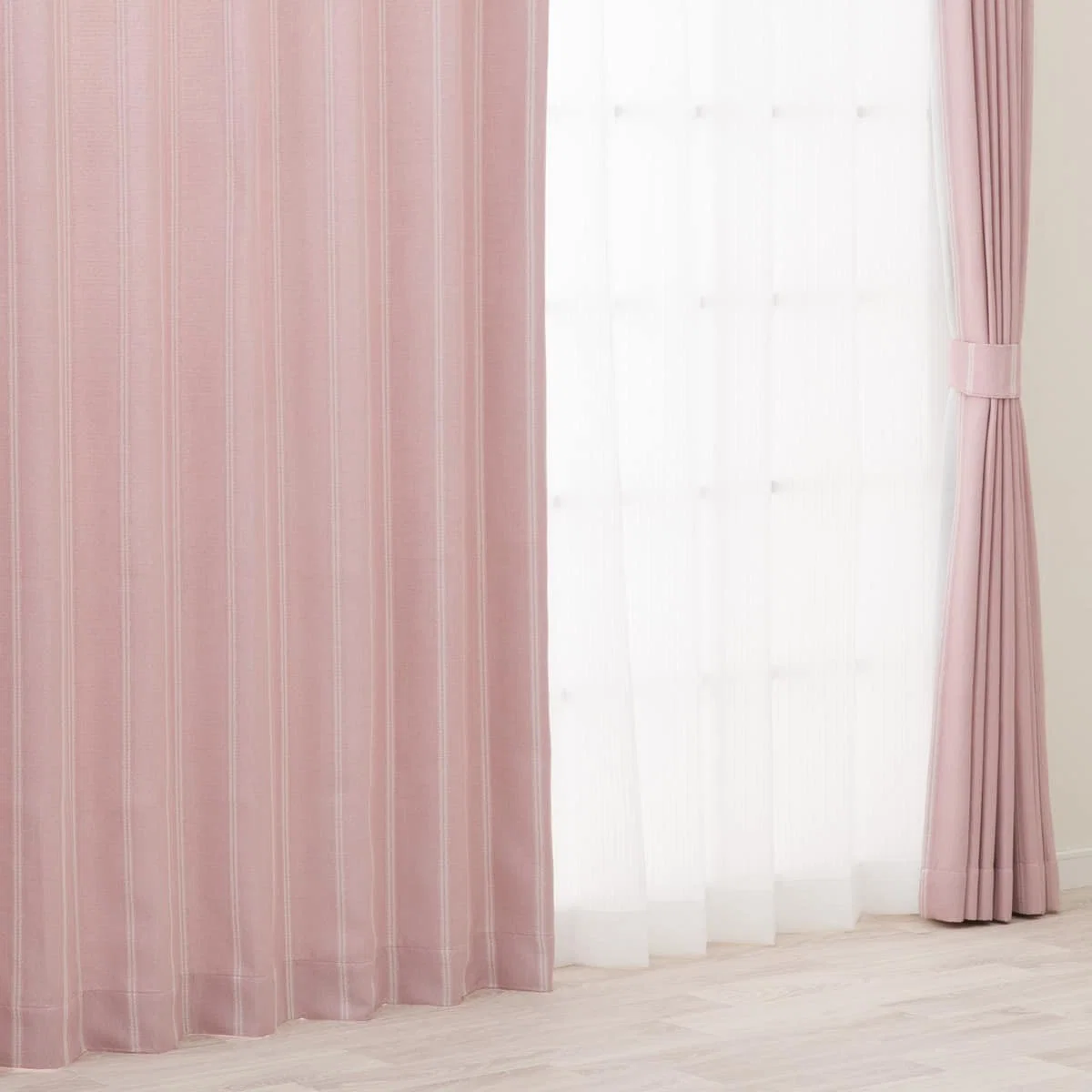 Detailed RD115 Curtains 100 x 135 cm Light Rose 2 Panels Specialty