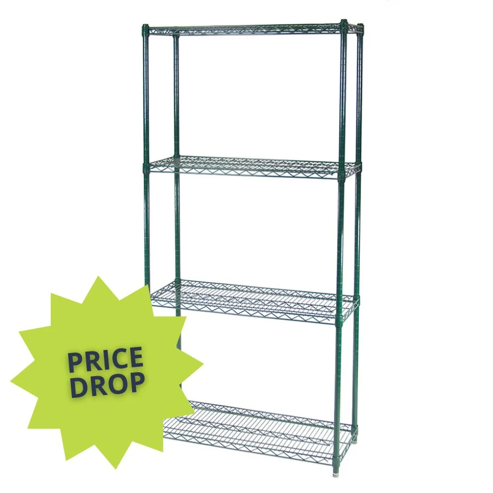 Prestigious 18 quot d 4-Tier Green Wire Shelving Proven