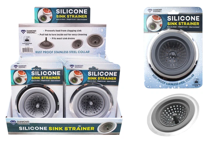Proven SILICONE SINK STRAINER W STAINLESS RIM Green