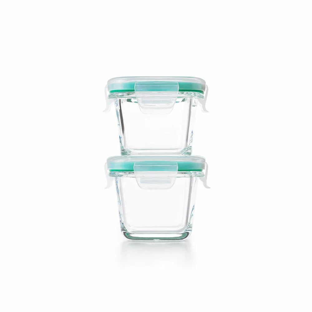 Green OXO GG SMART SEAL CONTAINER 4PC MINI SQUARE GLASS SET Exclusive