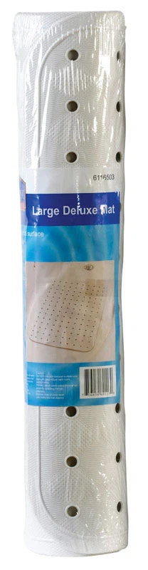 Contemporary DELUXE BATH MAT 31.5 X 15 WHITE LARGE Pure