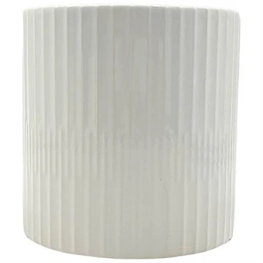Recyclable M CARR CERAMIC POT WHITE LINES 6 quot Dependable