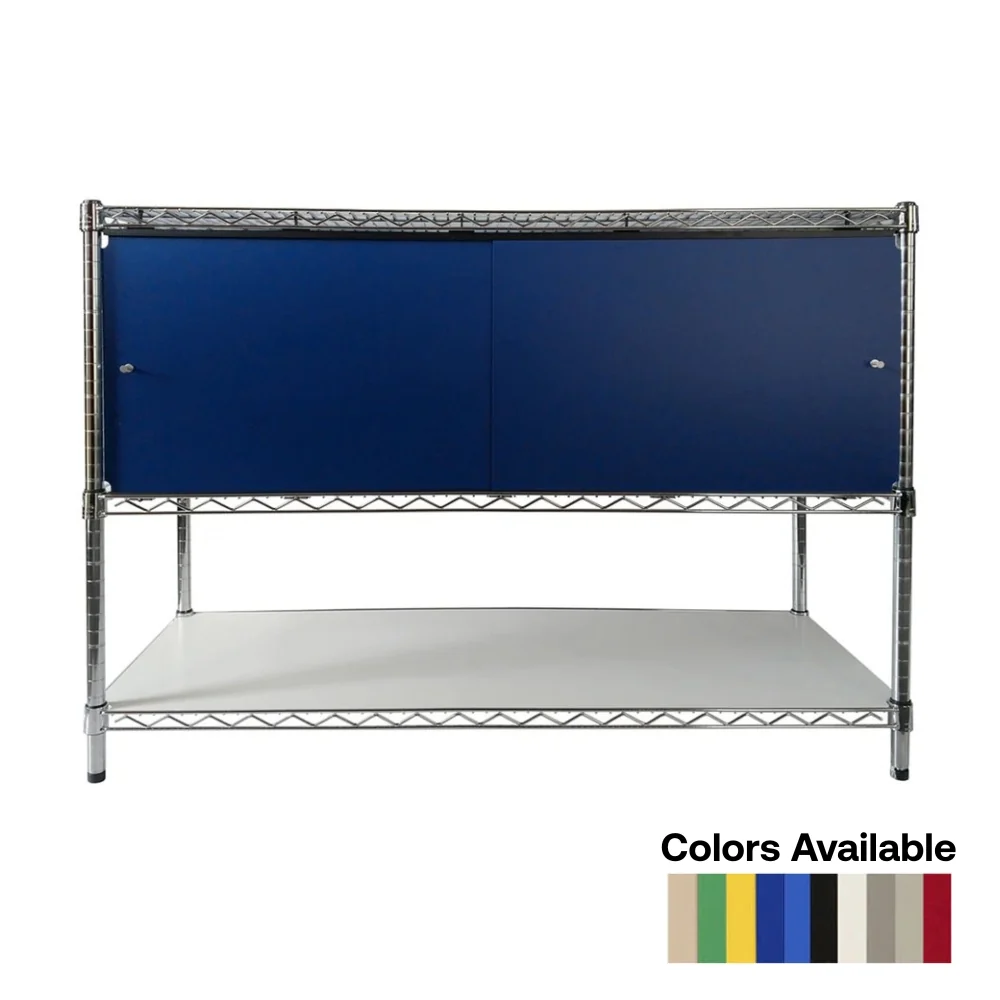 Comfortable 18 quot d x 72 quot w x 13 quot h Sliding Door Wire Shelving Enclosures Clean