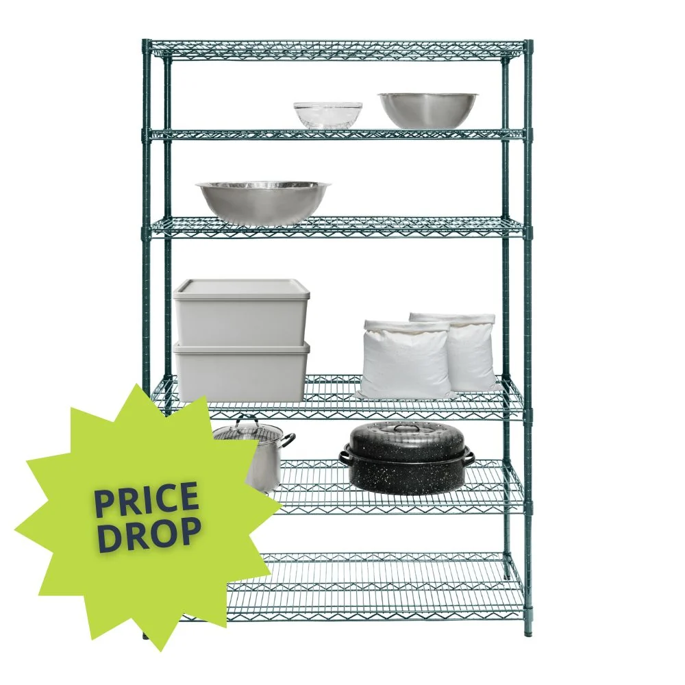 Specialty 6-Tier Green Wire Shelving Unit User-Friendly