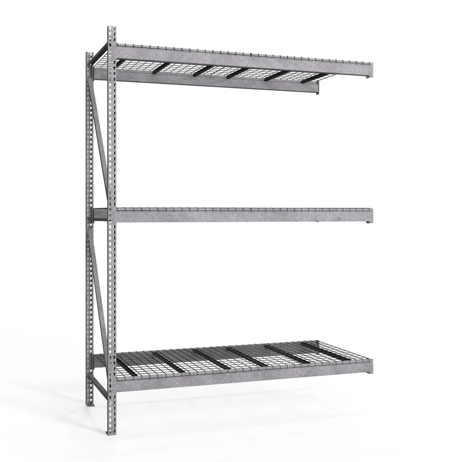 Elite 2-Tier Galvanized Teardrop Pallet Rack Add-On Units w Wire Decking – 48 quot d x 144 quot h First-Class