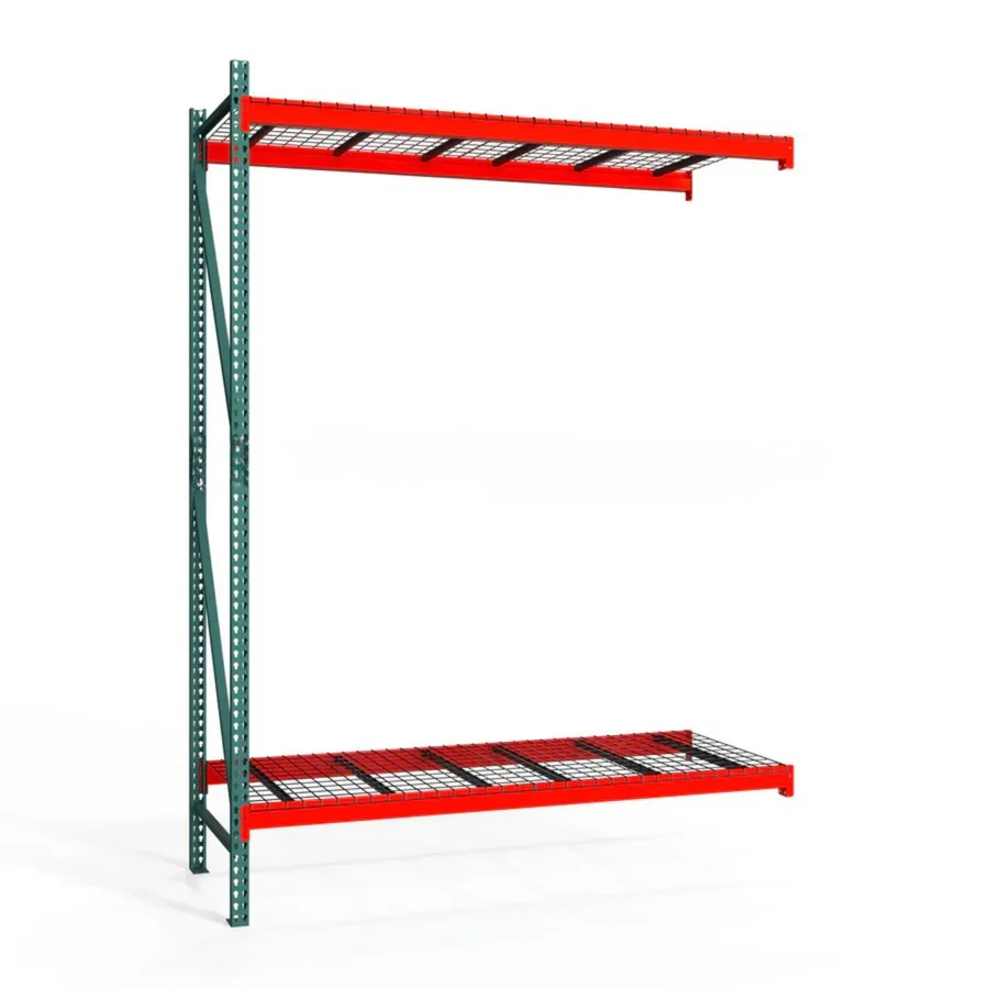 Superior 2-Tier Teardrop Pallet Rack Add-On Units w Wire Decking – Heavy Duty – 42 quot d x 144 quot h Comfortable