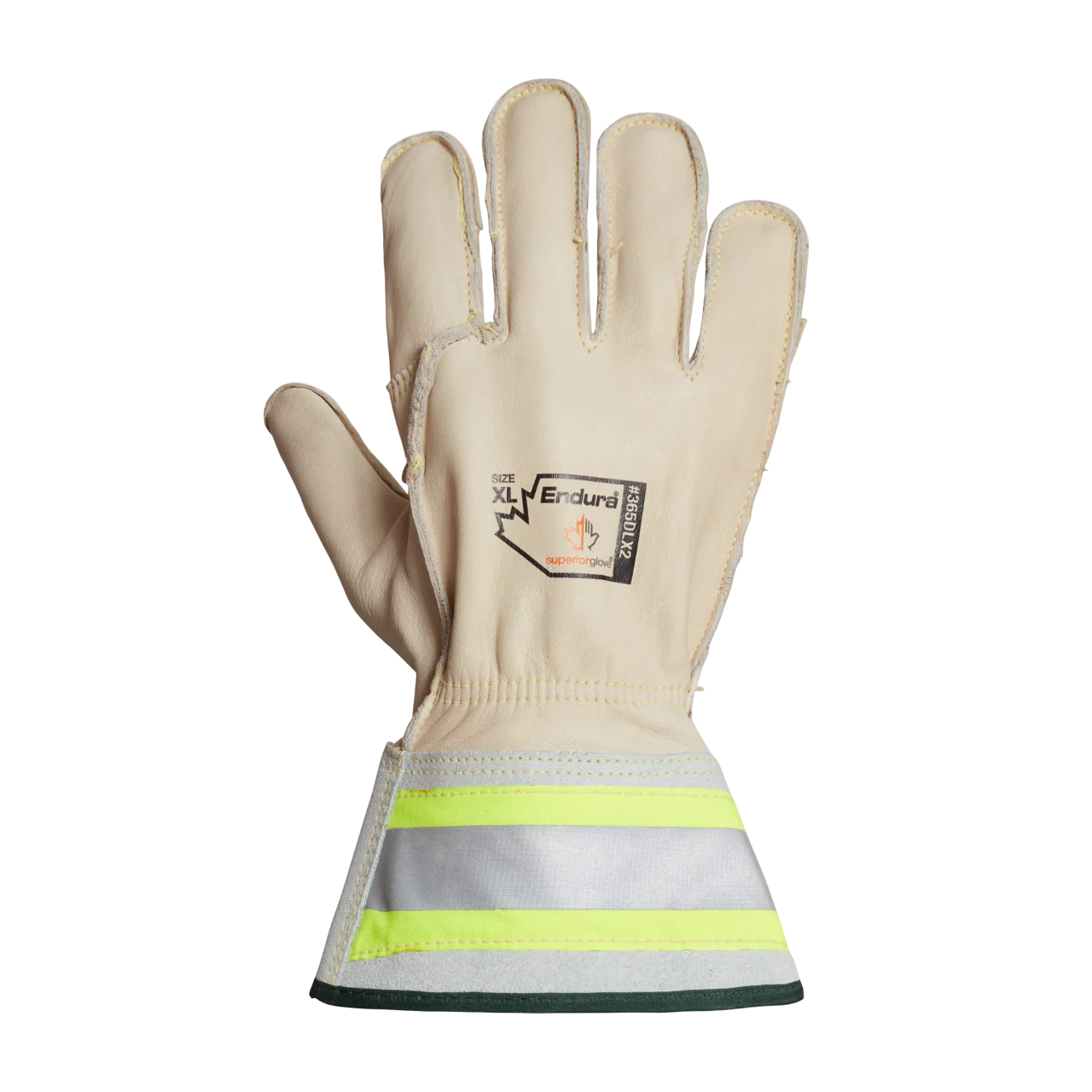 Certified Endura® Lineman Gloves with Short 2-inch Hi-Viz Cuffs Size 365DLX2 User-Friendly