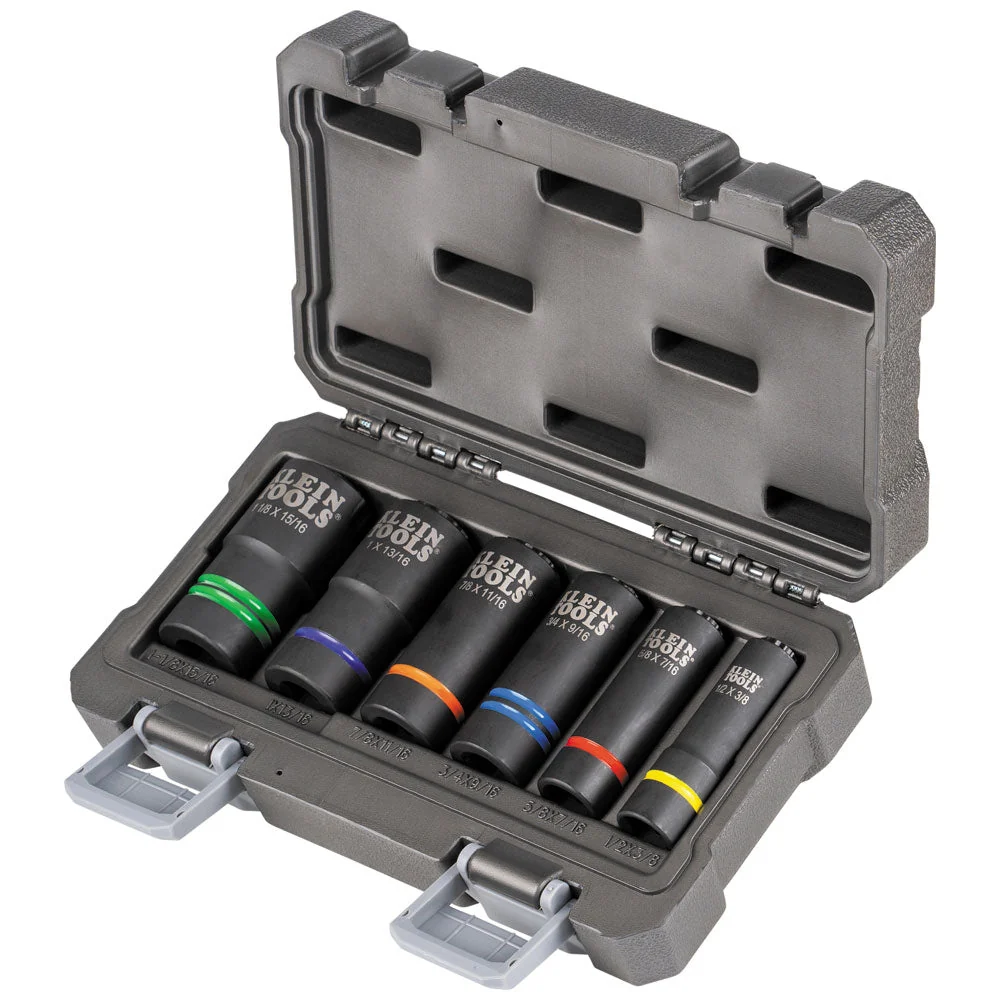 Minimalist Klein 2-In-1 Slotted Impact Socket Set 12-Point 6-Piece 66090 Practical