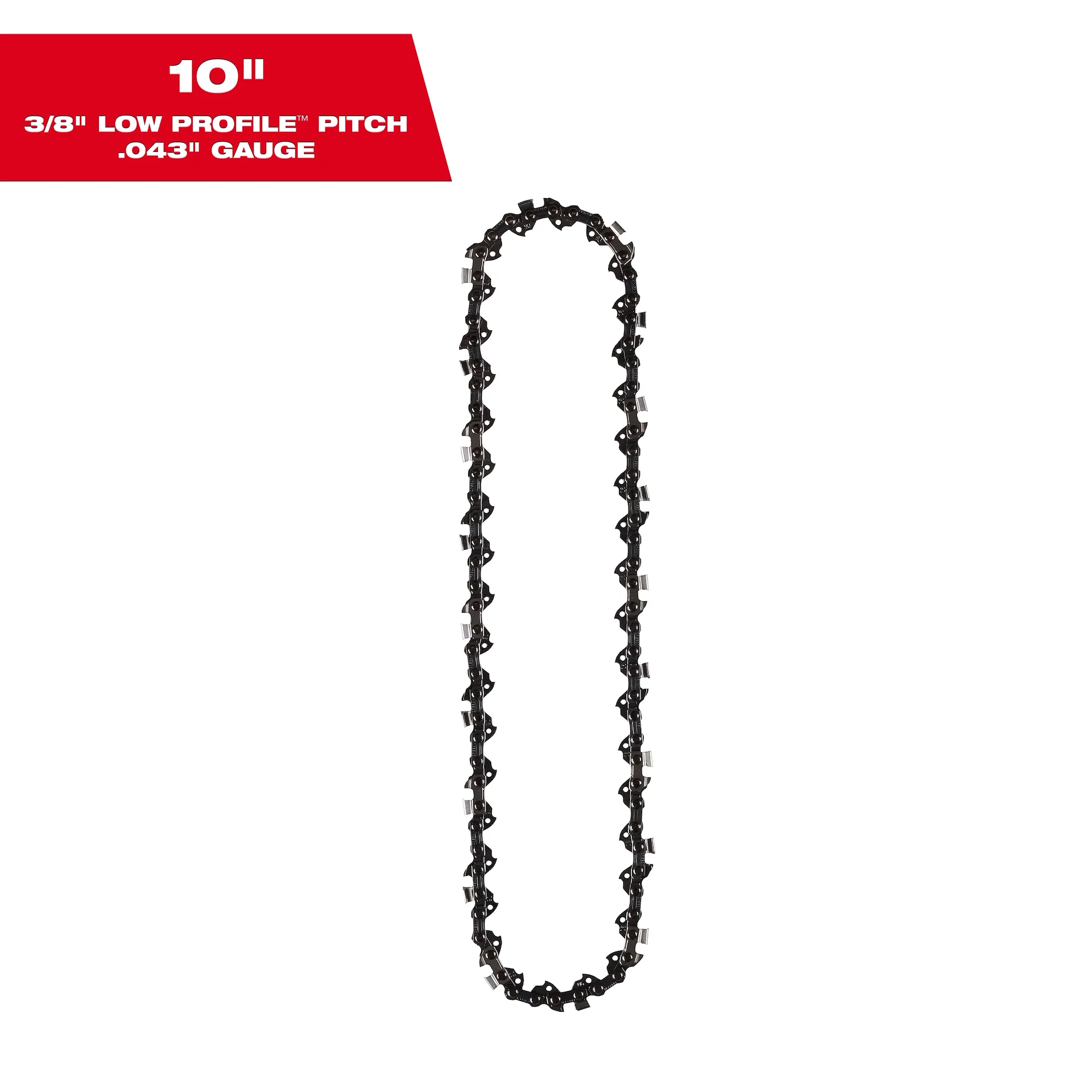 Pure Milwaukee 10 quot Chainsaw Chain 3 8 quot LOW PROFILE™ Pitch .043 quot Gauge Saw Chain 49-16-2723 Genuine
