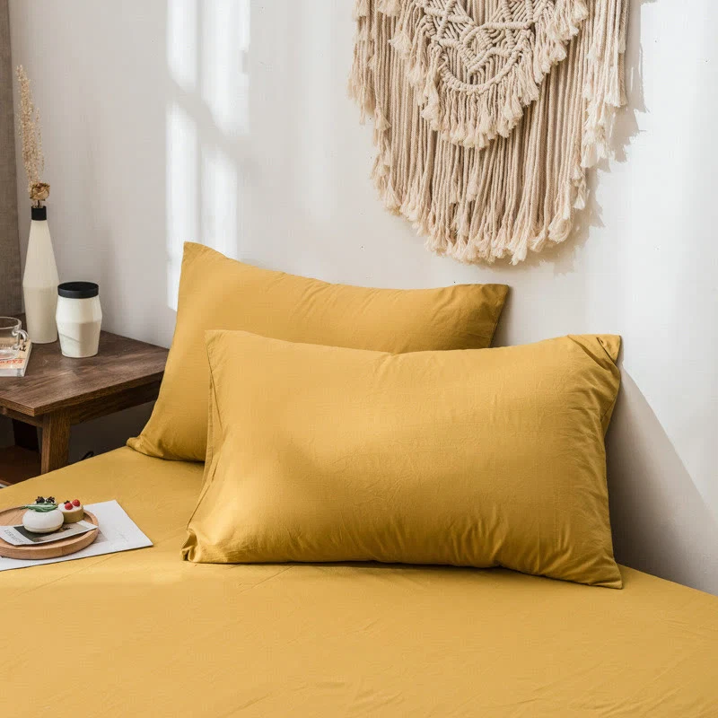 Selected Ownkoti Simple Soft Cotton Pillowcase 2PCS Elegant