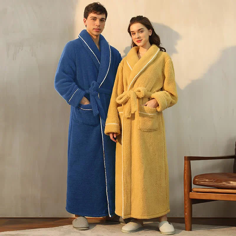 Safe Ownkoti Comfy Fleece Pajama Long Bathrobe Clean