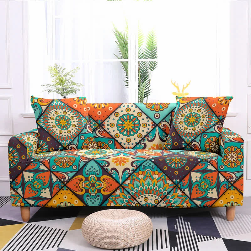 Authentic Ownkoti Retro Pattern Elastic Stretchable Couch Cover Minimalist