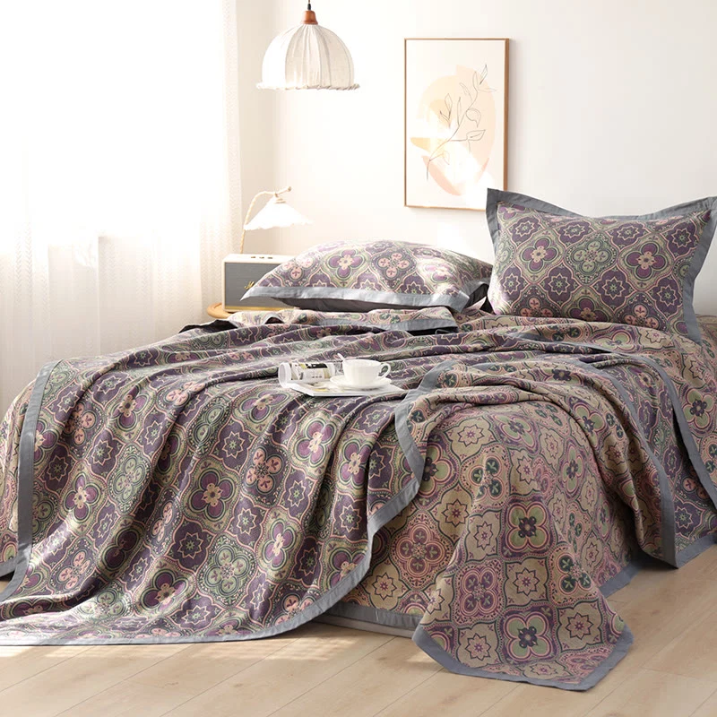 Enhanced Ownkoti Petal Flower Pattern Cotton Reversible Quilt Proven